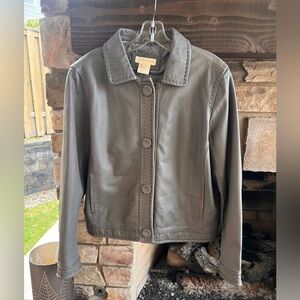 Stetson Women's Gray Leather Jacket Large